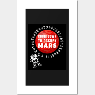 Funny countdown to occupy Mars Pi Day Astronaut Gifts Posters and Art